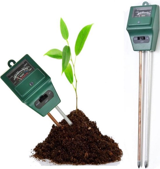 3-in-1 PH Meter / Vochtmeter / Lichtmeter - Voor Grond / Tuin / Bodem / Planten
