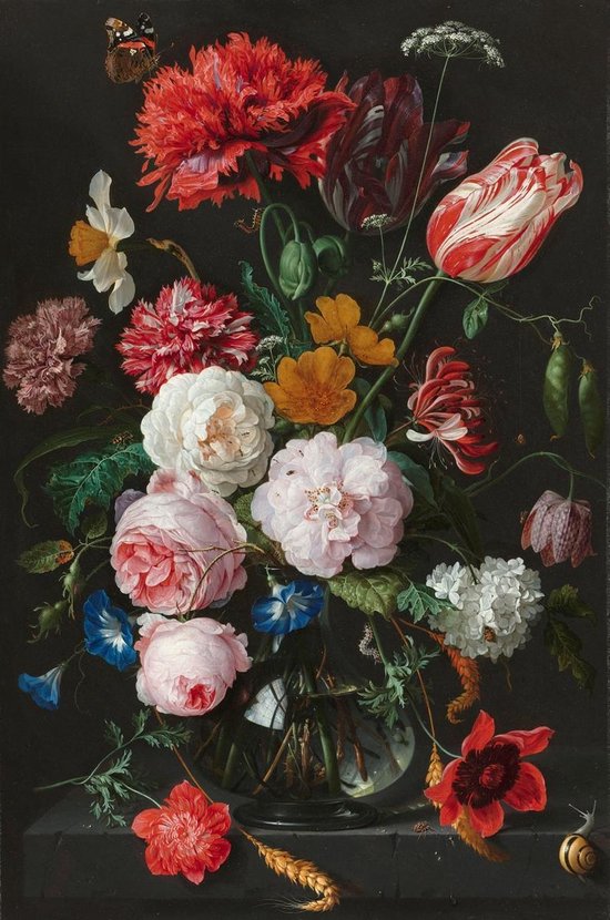 Fotobehang - Jan de Heem - Stilleven bloemen - breed 165 cm x 250 cm.... | bol.com