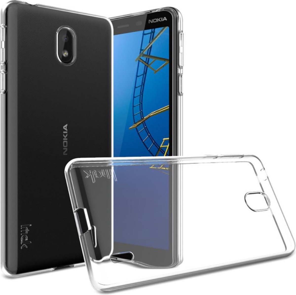 IMAK TPU Back Cover - Geschikt voor Nokia 1 Plus Hoesje - Transparant op Prijzenvolger.com