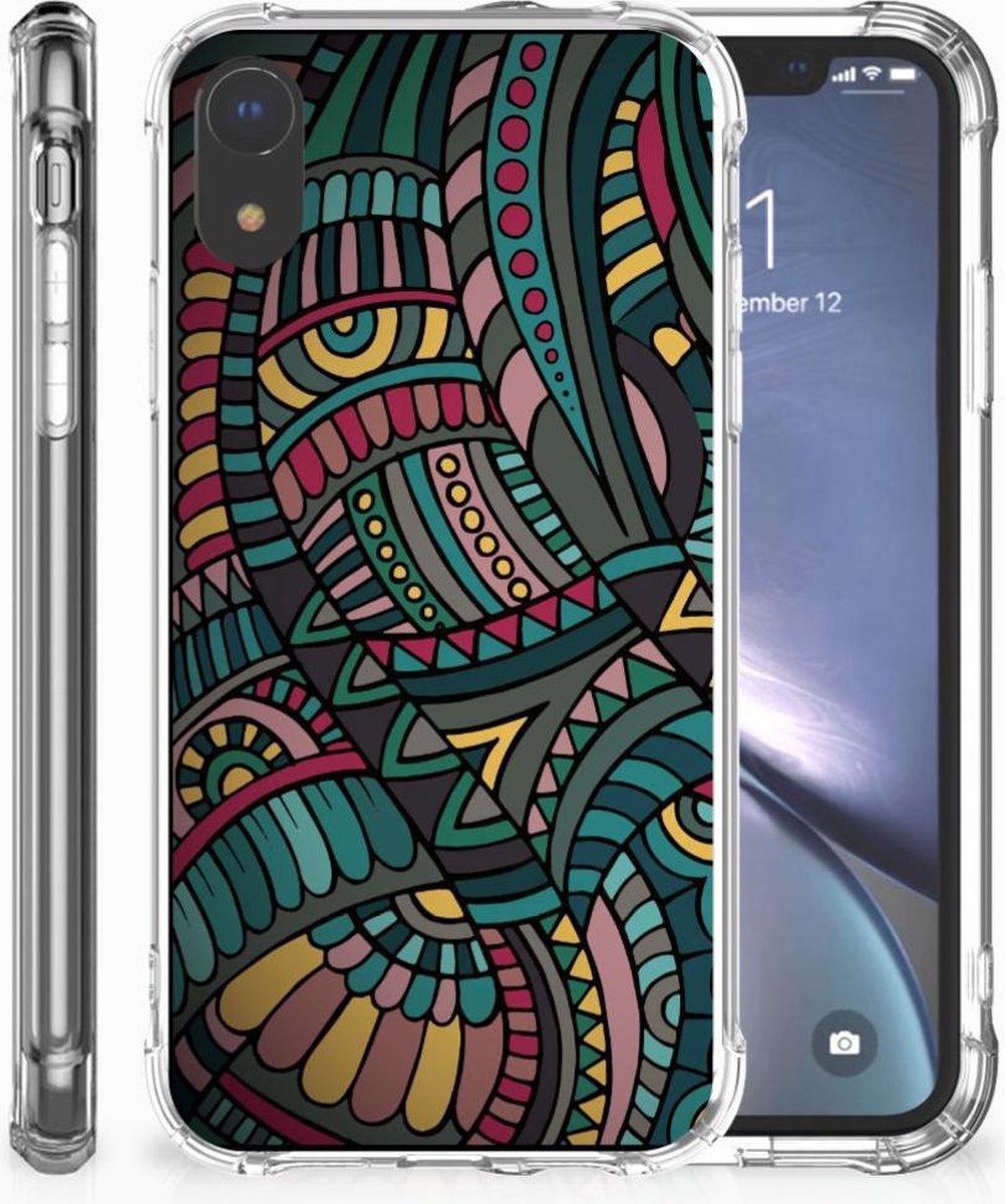 Apple iPhone Xr Doorzichtige Silicone Hoesje Aztec