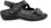 Durea 7258 H - Volwassenen Platte sandalenDames Sandalen - Kleur: Blauw - Maat: 40