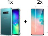 Samsung S10e Hoesje Shock Proof Case - Samsung galaxy s10e hoesje shock proof case hoes cover transparant - 2x samsung galaxy s10e screenprotector