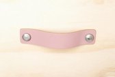 Leren handgreep Roze L 15x3cm SET van 6 STUKS