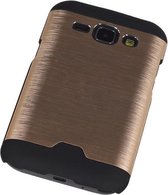 Lichte Aluminium Hardcase/Cover/Hoesje Samsung Galaxy J1 Goud