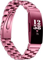 KELERINO. Metalen bandje geschikt voor Fitbit Inspire (HR) - Schakel - Roze