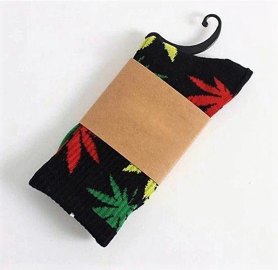 3 Paar Wiet sokken - Cannabis sokken - Hemp Leaf Socks - Skate sokken - Rasta sokken – Hennep sokken – Wietsokken - Wiet Grinder - Sokken - Feest Sokken - 3 Paar - Rasta