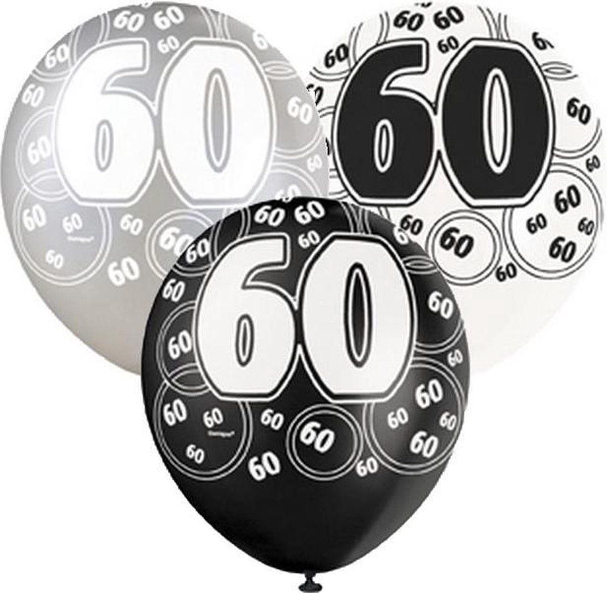 Grijze ballonnen 60 jaar - Feestdecoratievoorwerp