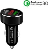 DrPhone QC2 PRO Qualcomm 3.0A + 2.4A Car Charger – Auto oplader – Quick Charger –  Snellader – Dubbele USB Ingang – Volle batterij in 40 minuten - Universele Lader - Zwart