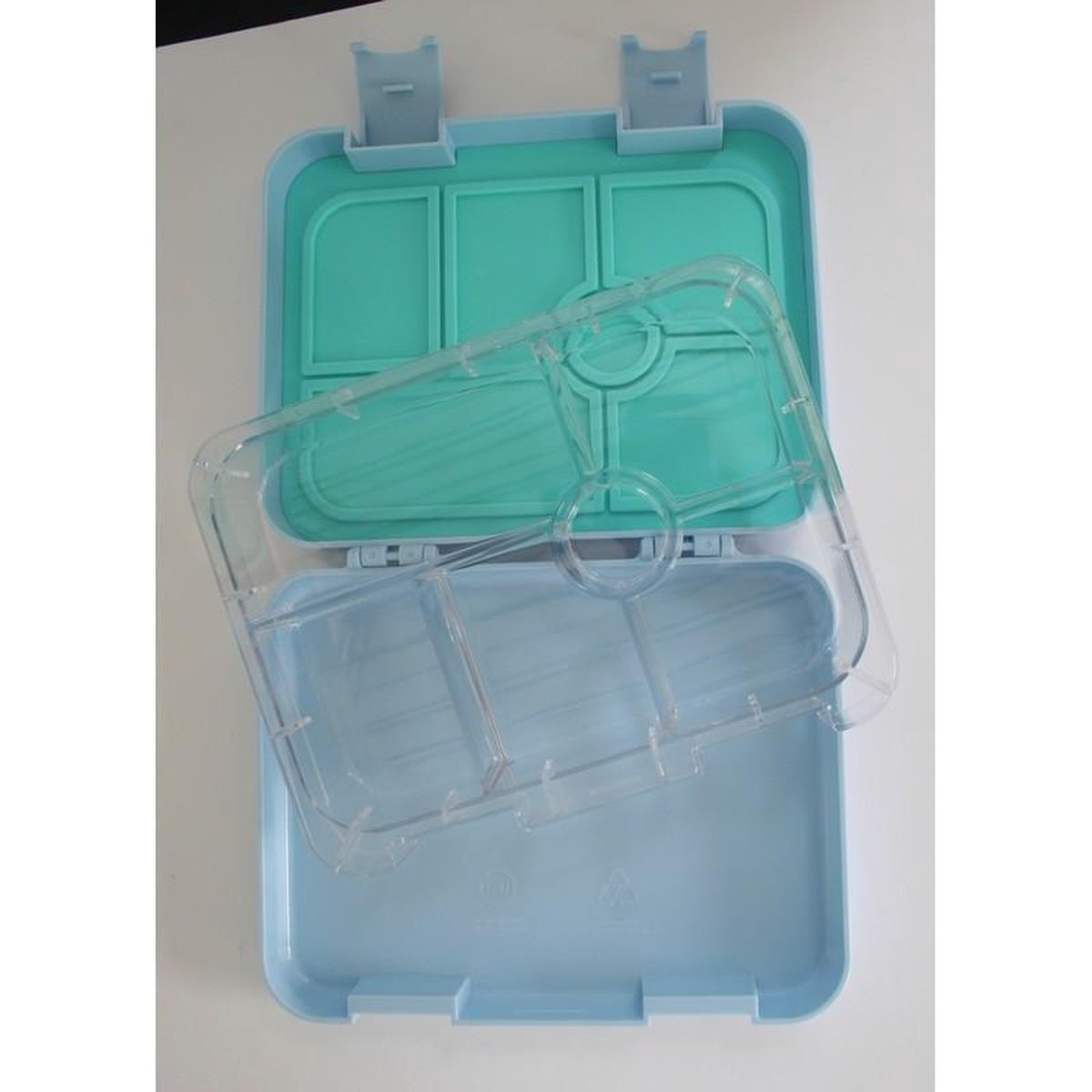Gaffelbox 6 - Lichtblauw - Bento lunchbox/broodtrommel met 6 lekvrije vakjes voor jong en oud