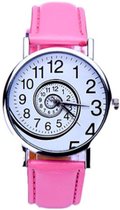 Hidzo Horloge Swirl Ø 37 mm - Roze - In horlogedoosje
