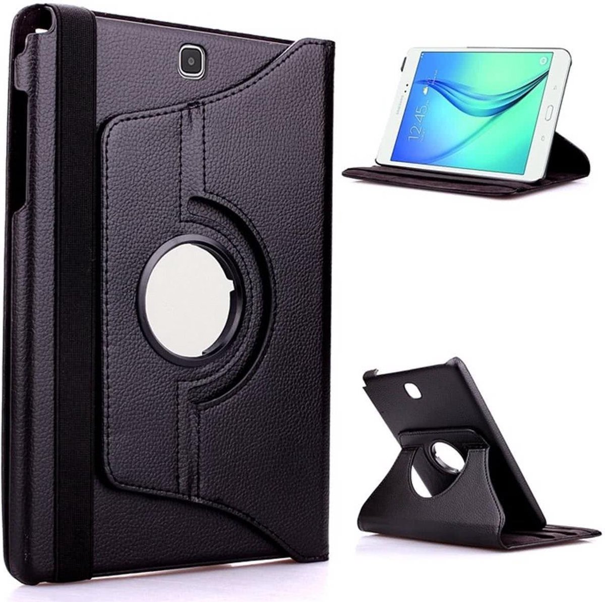 Samsung Galaxy Tab A 9.7 T550 Hoes Cover 360 graden draaibare Case - zwart