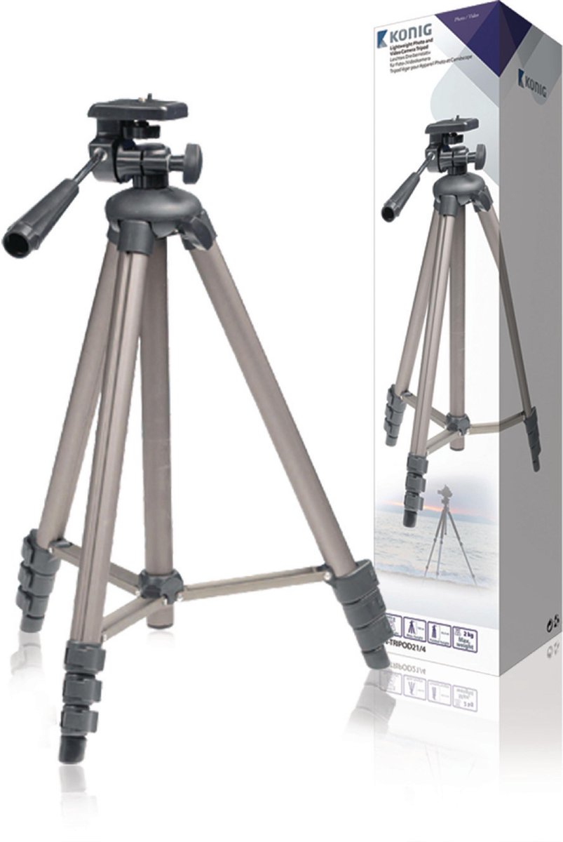 König KN-TRIPOD21/4 Digitaal/filmcamera Zilver tripod - Statief