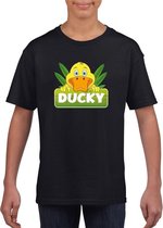 Ducky de eend t-shirt zwart voor kinderen - unisex - eenden shirt M (134-140)