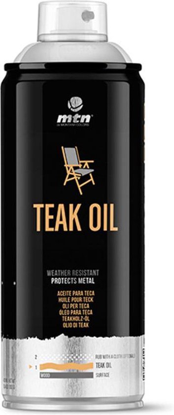 MTN Pro Teakolie Spray  - Natuurlijke oliën en harsen om ongelakte houten meubels te beschermen tegen weersinvloeden