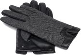 NapoTWEED ECO lederen touchscreen heren handschoen | Grijs Zwart | maat M