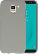 Bestcases Color Telefoonhoesje - Backcover Hoesje - Siliconen Case Back Cover voor Samsung Galaxy J6 (2018) - Grijs