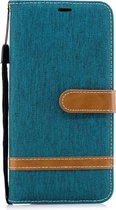 Denim Book Case - Samsung Galaxy A7 (2018) Hoesje - Groen
