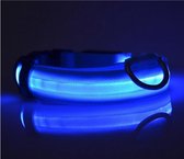 Honden Halsband - Lichtgevende Halsband - 3 Licht Opties - Led Licht - Met Batterij - Blauw - Maat M