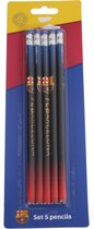 Fc Barcelona Potloden Hout Blauw/rood 5-delig
