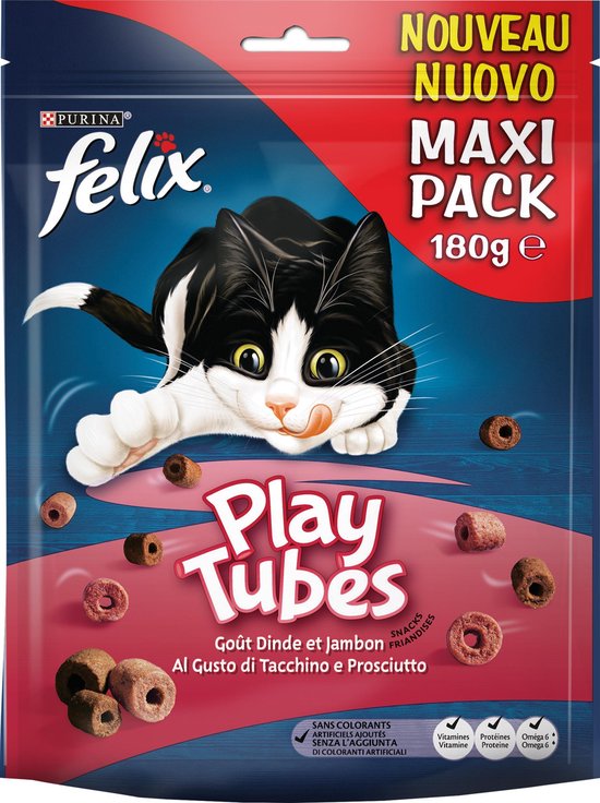 Felix PlayTubes - Kattensnacks Kalkoen & Ham
