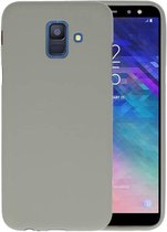 Bestcases Color Telefoonhoesje - Backcover Hoesje - Siliconen Case Back Cover voor Samsung Galaxy A6 (2018) - Grijs
