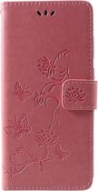 Bloemen Book Case - Samsung Galaxy A9 (2018) Hoesje - Pink