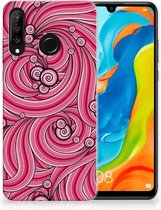 Huawei P30 Lite Uniek TPU Hoesje Swirl Pink