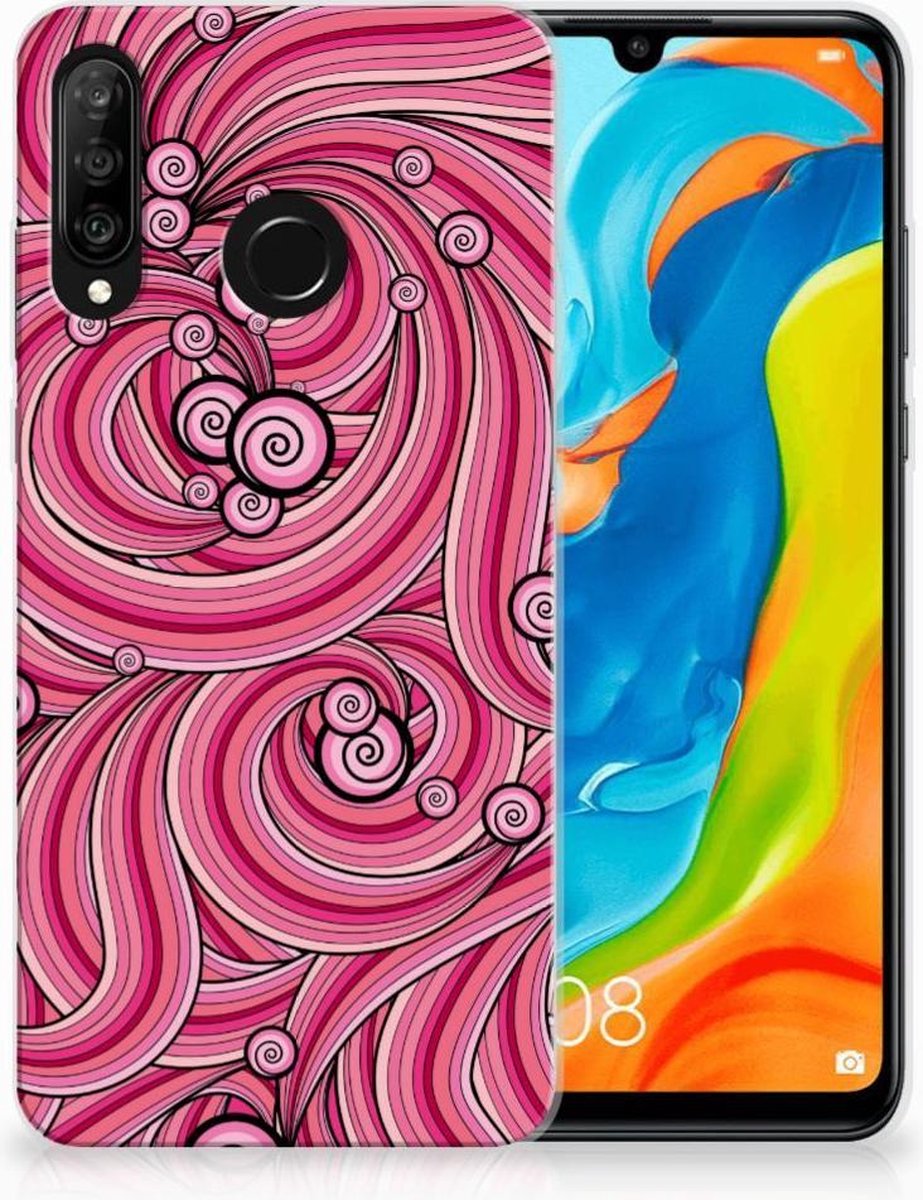 Huawei P30 Lite Hoesje maken Swirl Pink