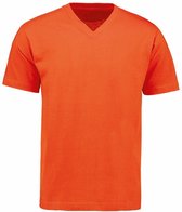 T-shirt met V hals - Oranje - Maat M