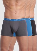 DIM Coton Stretch Heren Boxershort - 3-Pack - Grijs Blauw Zwart - Maat XL