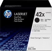 HP 42X - Tonercartridge / Zwart / Hoge Capaciteit / 2-Pack