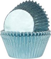 Cupcake Cups Folie Baby Blauw 51x28mm. 24st.