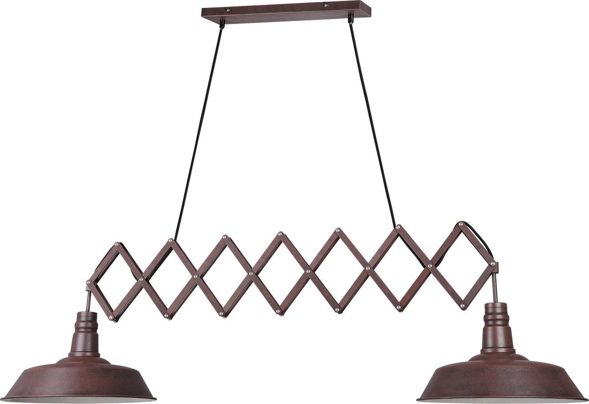 Trio Leuchten mancis Verstelbare hanglamp 2 lichts L 187 cm Roestbruin Trio Leuchten mancis Verstelbare hanglamp 2 lichts L 187 cm Roestbruin