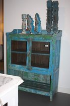 Gert Snel - Interior Design - Vintage kastje - 2 deurs - Kobaltblauw - Uniek stuk uit India