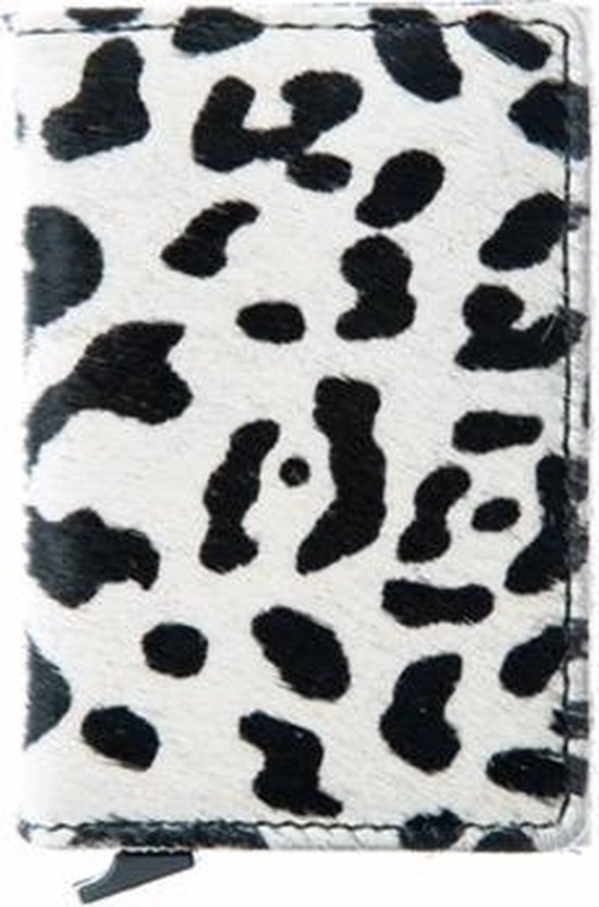 HIDE & SEEK RFID Cardprotector creditcardhouder-portemonnee-leer -vacht-leopard zwart-wit