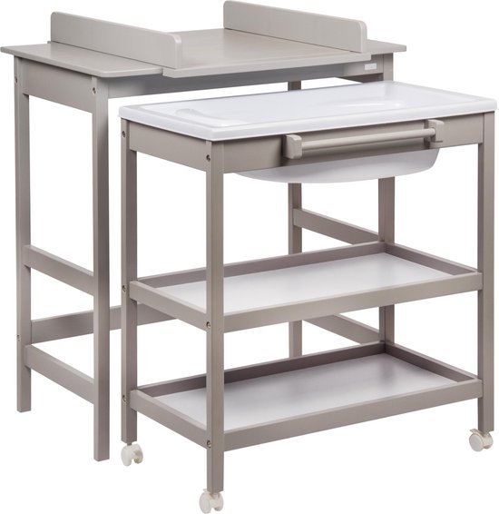 QUAX Table d'allaitement - Table à langer avec baignoire - NEW SMART  Griffin Grey | bol.com