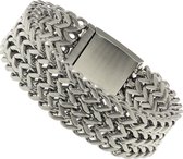 Bukovsky - Geborstelde Stalen Heren Armband - "Excellent Small" - 18 cm - Zilverkleur - Mat - Edelstaal - 316L Stainless Steel