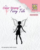 FTCS015 Clearstamp Nellie Snellen - Fairy tale sprookje - silhouet stempel fee - 1 stuks 3,2 x 5,4 cm