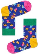 Happy Socks Kids Hamburger sokken Blauw,12-24 mnd, Maat 19/22