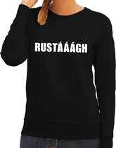 Rustaaagh tekst sweater / trui zwart voor dames 2XL