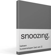 Snoozing - Katoen - Kussenslopen - Set van 2 - 50x70 cm - Antraciet