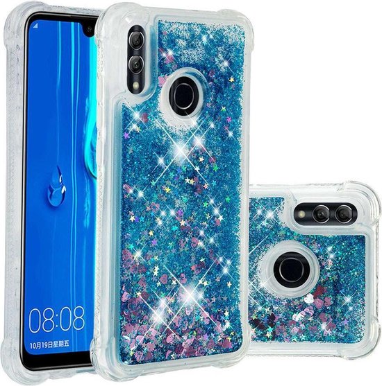 Keelholte Blind vertrouwen Penetratie Glitter hoesje voor Huawei P Smart 2019 - blauw | bol.com