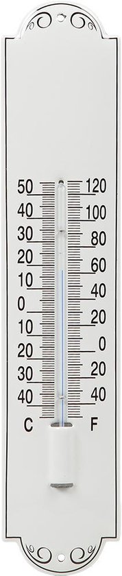 Thermometer emaille wit 6,5x30cm |