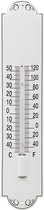 Thermometer emaille wit deco 6,5x30cm