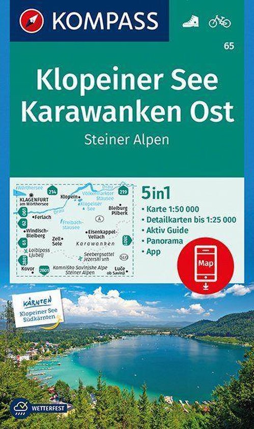 Kompass WK65 Klopeiner See, Karawanken Ost, Steiner Alpen - cover