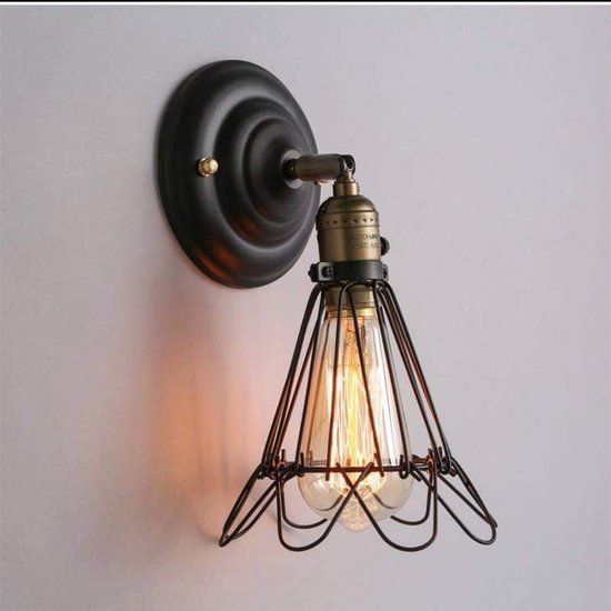 Plafondlamp Industriële Binnen Plafonnière Metaal Kooi Voor Slaapkamer Woonkamer Keuken Zwart