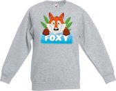 Foxy de vos sweater grijs voor kinderen - unisex - vossen trui 9-11 jaar (134/146)