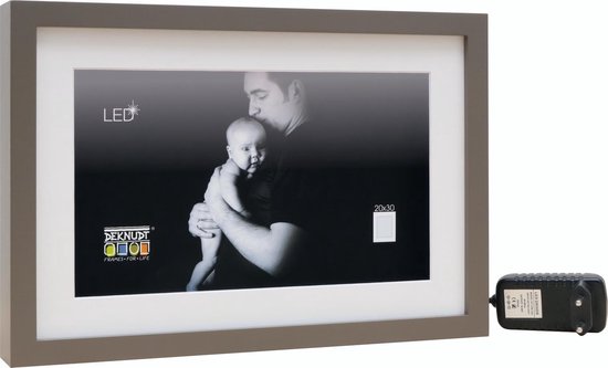 Deknudt Frames fotolijst - LED - taupe met passe-partout - foto: 13x18 |  bol.com