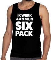 Ik werk aan mijn SIX Pack tanktop / mouwloos shirt zwart heren 2XL