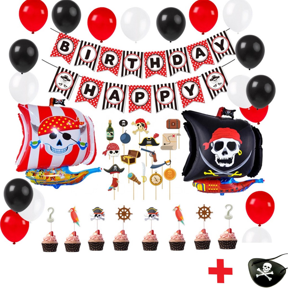 Complete set Piraat accessoires Feest versiering – Verjaardag – Versiering –... | bol.com